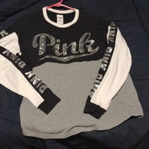 Pink Victoria's secret long sleeve shirt size xs but fits like a large